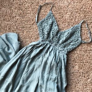 Fashion Nova Ancient Rome Backless Sage Maxi Dress